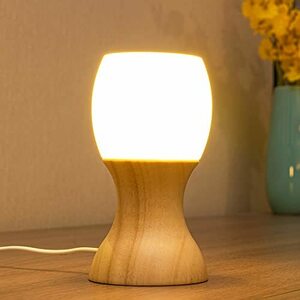 LEDの木製の電気スタンド、寝室のベッドサイドのナイトライト、調光可能なLed照明、創造的な家の装飾のテーブルランプ、ユニークな新築祝い