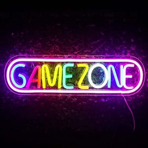 wanxing Game Zone ネオンサイン LED ネオンライト ゲームゾーン ゲーミング 装飾 ゲームルーム 子供部屋 バー 壁掛け 多色