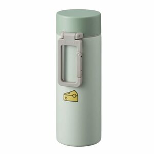 MOTTERU モッテル ねずみのANDY カラビナハンドルサーモボトル 250ml (グリーン) | 水筒 男の子 女の子 子供 こども 洗いやすい