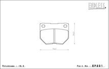 エンドレス ブレーキパッド MX72プラス リア スカイライン R33系 H5/8～H8/1 ターボECR33_画像2