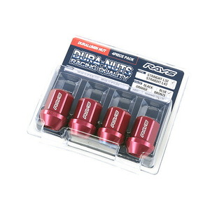 RAYS Rays DURA-NUTjula nut M12×P1.5 L32 red strut type 4 piece pack 19HEX