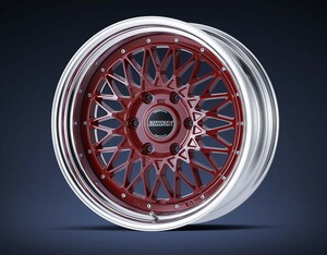 CRS ESSEX ホイール ENCM-18 2ピース 18×11.5J -47～+50 1本 レッド(RE)/アルマイト ハイエース 200系 2004年8月～