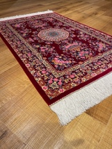 ペルシャ絨毯・最高級ハンド&マシン織り・ 世界最高密度150万ノット ・豪奢なクムデザイン 120cm×80cm ch1_画像4