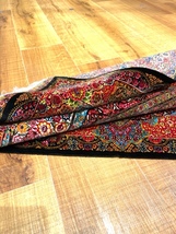 ペルシャ絨毯・最高級ハンド&マシン織り・ 世界最高密度150万ノット ・豪奢なクムデザイン 80cm×120cm ch12_画像8