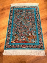 ペルシャ絨毯・最高級ハンド&マシン織り・ 世界最高密度150万ノット ・豪奢なクムデザイン 80cm×120cm ch15