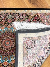 ペルシャ絨毯・最高級ハンド&マシン織り・ 世界最高密度150万ノット ・豪奢なクムデザイン 60cm×90cm ge5_画像7