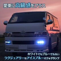 LED フォグランプ 後付け 2個セット アイスブルー カットラインタイプ 12000k 10w 丸目 プロジェクター 汎用 フォグライト 12v 24v 兼用_画像2