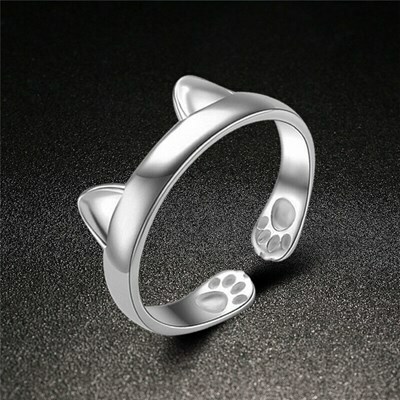 リング 猫耳 シルバー 指輪 ネコ ねこ ファッション シルバー リング デザイン かわいい キャット ジュエリーガール ギフト #C375-18