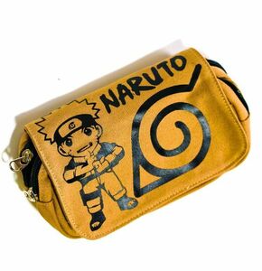 筆箱 ナルト ポーチ 大きめ　立　ペンケース naruto BORUTO うちはサスケ 木ノ葉隠れの里 チャック 布