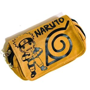 筆箱 ナルト ポーチ 大きめ 立 ペンケース naruto BORUTO うちはサスケ 木ノ葉隠れの里 チャック 布