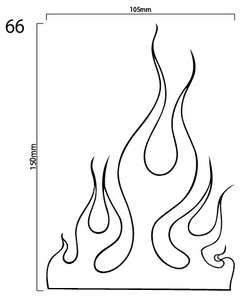 自作カッティングステッカー ファイヤーパターン 炎 火 66 105×150mm ネコポス対応可能 ステッカー 商品同梱可 新品[S-112]