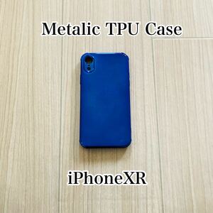 iPhoneXR iPhoneXRケース 耐衝撃 メタリックケース TPUケース ブルー iPhoneケース スマホケース 送料無料 高品質
