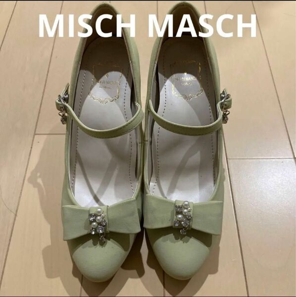 MISCH MASCH リボン付ストラップ コンフォートパンプス 