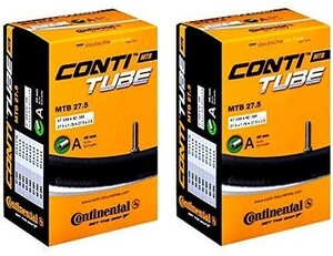 Continental コンチネンタル チューブ MTB27.5 A40 27.5×1.75-2.5 米式バルブ40mm 2本セット 自転車