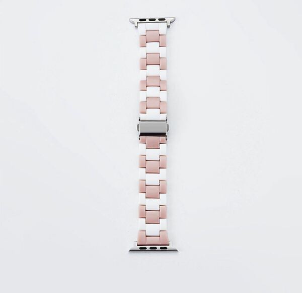 Apple Watch アップルウォッチ バンド 交換ベルト　樹脂バンド　42/44/45/49mm シリーズ2345678SE対応 耐久性　白ピンク