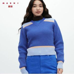 処分sale!新品タグ付☆UNIQLO ×MARUNIユニクロ&マルニ☆ポップコーンニットセーター　ブルー