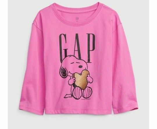 babyGAP スヌーピー PEANUTS ピンク 子供服 ロンＴ 95