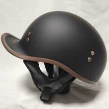 【国内即日発送】ダックテール ヘルメット　バイザー付　マットブラック　軽量　半帽　キャップ型　半ヘル　1_画像5