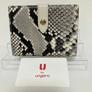 S350 未使用 ユーバイウンガロ ungaro ウンガロ 財布 二つ折り財布 小銭入れ がま口 ブランド財布 パイソン柄 正規品