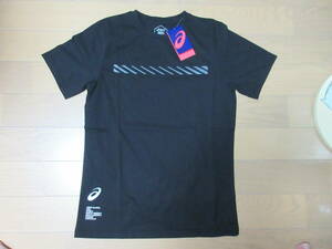 ASICS men's Short sleeve BK M new goods * settlement of accounts sale *.