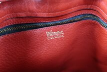 【美品】DELVAUX デルボー 王室御用達 高級レザー 巾着型　ショルダーバッグ ブランド鞄 レッド系【NX81】_画像10