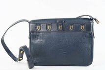 【美品】DELVAUX デルボー 王室御用達 高級レザー ショルダーバッグ ブランド鞄 ネイビー系【NX72】_画像1