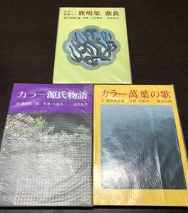 淡交社 カラー 源氏物語 萬葉の歌 鹿鳴集奈良 3冊セット まとめ 送料込! 万葉集 池田弥三郎 大道治一 保田與重郎 宮川寅雄 入江泰吉 (Y15