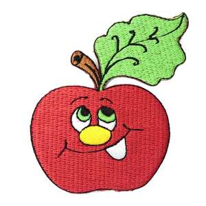★新品 キャラクター リンゴ アップル かわいい ワッペン アイロン 簡単貼り付け アップリケ 刺繍