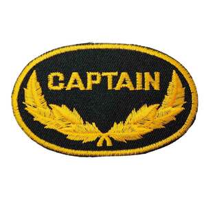 ★新品 CAPTAIN キャプテン ミリタリー 紋章 ブラック デザイン ワッペン アイロン 簡単貼り付け アップリケ 刺繍