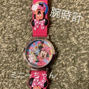 キッズ 腕時計 ディズニー ミニーマウス ミニーちゃん Disney アナログ 子ども 時計【ジャンク品】