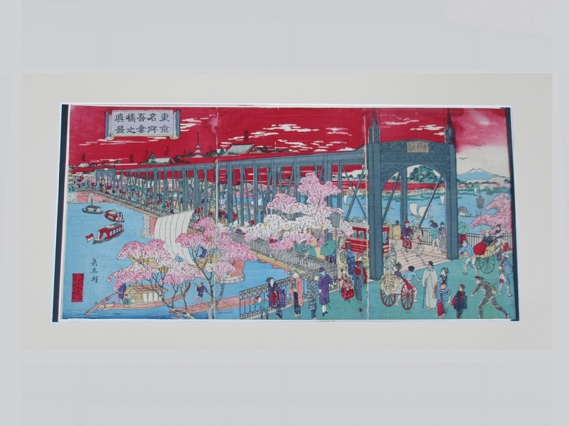 ■Prints: Tokyo's famous Azumabashi Bridge, a true view■Honganji Temple, Nakamise, Niomon Gate, Asakusa Kannon area, with print of the Great Kanto Earthquake No. 3405■, Painting, Ukiyo-e, Prints, others