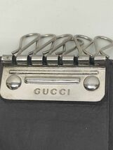 【美品】GUCCI グッチ キーケース　６連　ダークブラウン 焦げ茶系　無地　レザー　_画像3