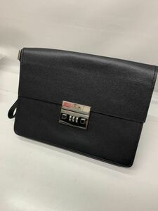 [ beautiful goods ] Etro ETRO clutch bag second bag black black men's men's gentleman commuting leather 