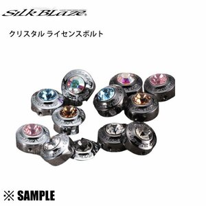  limited amount stock special price black diamond / black chrome 2 piece insertion / light for automobile / anti-theft GIO×Silk Blaze crystal license bolt (GI-CLB020