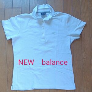 New　balance　白　シャツ　L 半袖シャツ　学生　ポロシャツ　レディース　150 160cm　