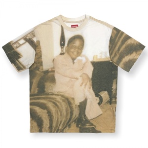 21ss 未使用 SUPREME シュプリーム Biggie S/S Top Multicolor ビギー Tシャツ 半袖 総柄 全面 プリント 丸首 コットンポリ S ベージュ系