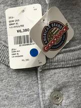 新品 定価6380円 USA製 グッドウェア ヘンリーネック Tシャツ　　スリムフィット Goodwear MADE IN USA アメリカ製 グレー XL 玉7313_画像5