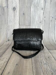 * crocodile *[ beautiful goods ] value price * high class mat diagonal .. shoulder bag black 