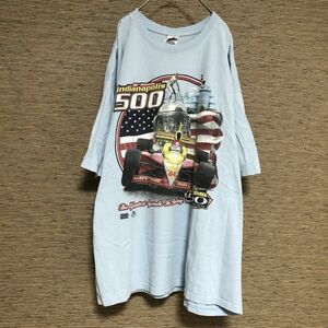 ギルダン　半袖Tシャツ　インディアナポリス　F1　アメリカ　レーシングカー29 古着　入手困難　激レア　希少 ビッグプリント デカプリント