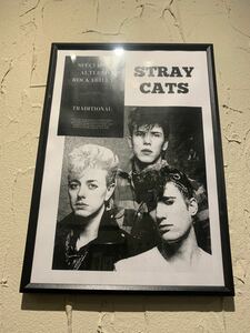 STRAY CATS ブライアンセッツァー A4 ポスター 額付き 送料 込み ロカビリー Ⅰ