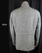 ■■＜美品＞ヒュ－ゴボス＜HUGO BOSS：Safari design／inner quilting＞Stand calla tweed ジャケット＜厚手：46＞■■_画像2