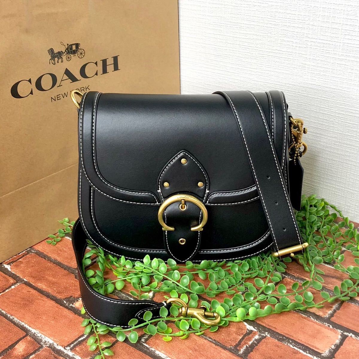 新品/未使用 COACH コーチ ショルダーバッグ ビートサドルバッグ 赤茶