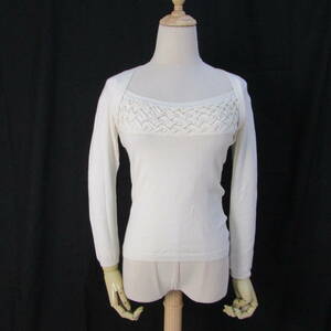 M1-00076 free shipping [ secondhand goods ]BODY DRESSING DELUXE knitted cut and sewn lady's 38 size M size corresponding ivory 