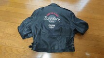 希少　Hardrock Cafe GUAM　ハードロックカフェ　グアム　レザージャケット　Ｍサイズ　ダブルライダース_画像1