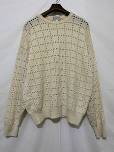 80s 90s Vintage GIANNI VERSACE Gianni Versace шерсть дизайн вязаный свитер белый большой размер 52 Италия производства 