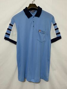 70s 80s Vintage FILA filler polo-shirt blue Italy made 