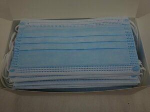  unused SATO TRDING Sato ..3PLY non-woven disposable mask 50 sheets entering W175mm×H95mm blue blue 