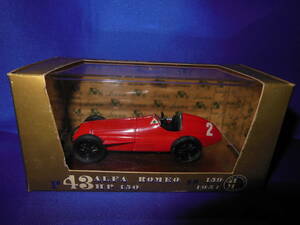 1/43 hard-to-find BRUMM Alpha Romeo ALFA ROMEO G.P.159 Vintage Formula 1951 year red Italy made MADE IN ITALY