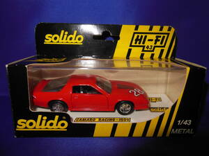 1/43　入手困難　SOLIDO　シボレー　カマロ　レーシング　赤　Chevrolet Camaro Racing　未使用デカール付　フランス製　MADE IN FRANCE