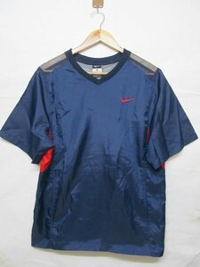 NIKE ナイキ ナイロン シャツ 半袖 紺 M b16502